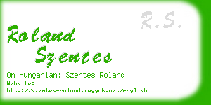 roland szentes business card